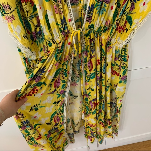 Mellisa McCarthy X Seven7 Yellow Tropical Floral Swimsuit Coverup Size 3X - Picture 7 of 13